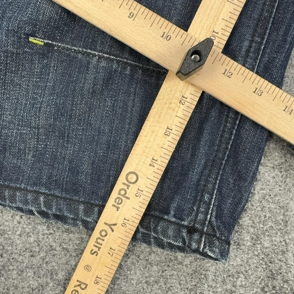 Coogi Shorts Mens 42 Blue Denim Bermuda Relaxed Fit Studded 12 Inseam‎ Pockets